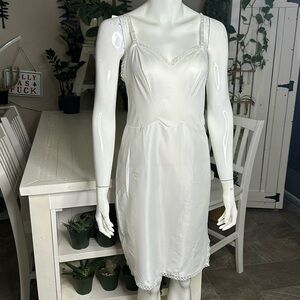 Vintage white princess slip dress Harvey Woods Tricot Nylon
